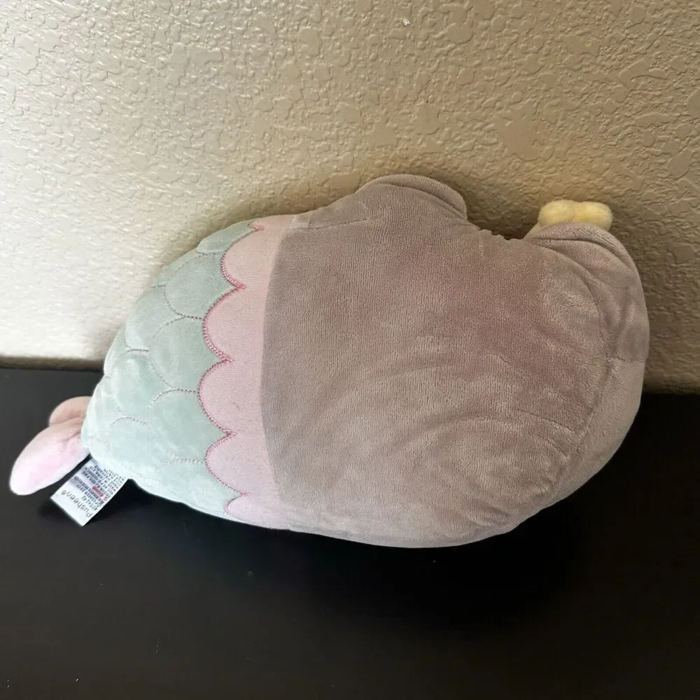 Gund Pusheen Mermaid w/Star Plush‎ Stuffed Animal Cat Green Pink Grey 13”